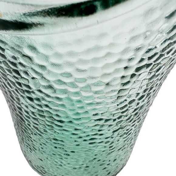 Coca Cola Pitcher 64 oz Fluted Ice Spout Vintage 70s Green Heavy Pebbled Glass - Picture 8 of 11